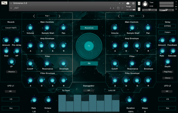 Universe by Triple Spiral Audio new main GUI