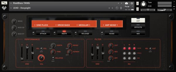 RootBass TANG instrument GUI