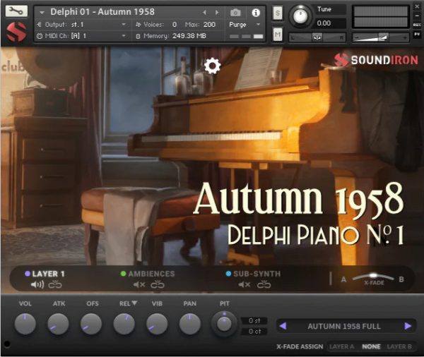 Delphi Piano #1 by Soundiron main GUI