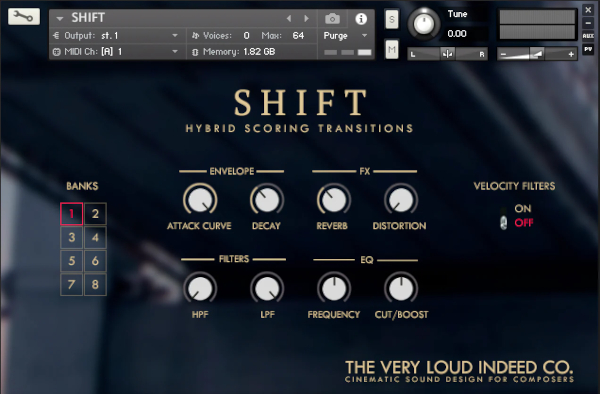 SHIFT main GUI by The Very Loud Indeed Company