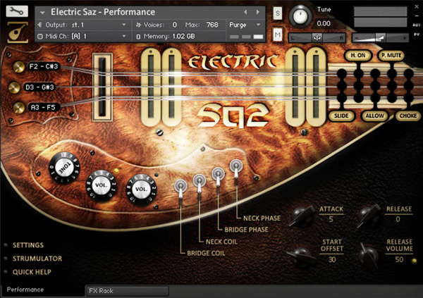 Electric Saz by Soundiron Performance GUI