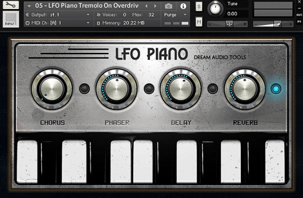 LFO Piano by Dream Audio Tools GUI