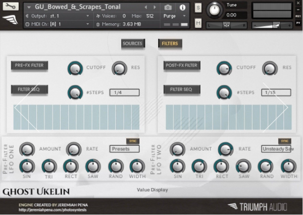 Ghost Ukelin by Triumph Audio LFO GUI