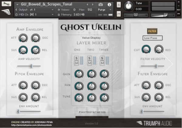 Ghost Ukelin by Triumph Audio Main GUI