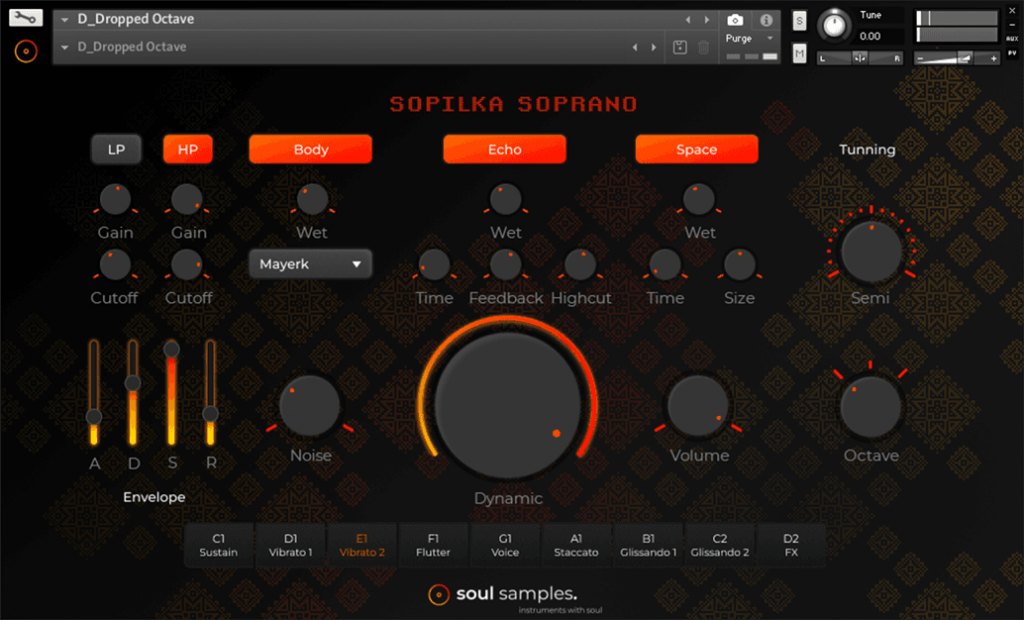 Ukrainian Sopilka Soprano by Soul Samples main gui