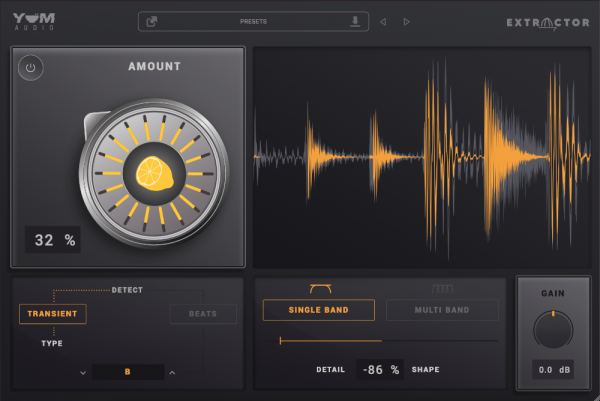 Extractor by Yum Audio main GUI