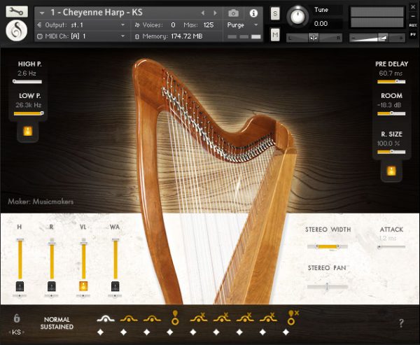 Musicmakers Volume 1 by Versilian Studios Cheyenne Harp GUI
