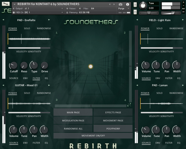 Rebirth by Soundethers main GUI