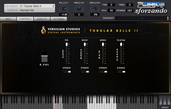 Tubular Bells II by Versilian Studios main GUI