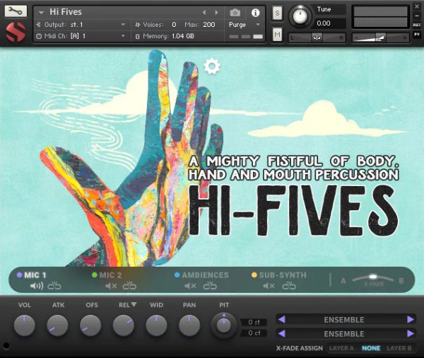 Hi-Fives by Soundiron main GUI