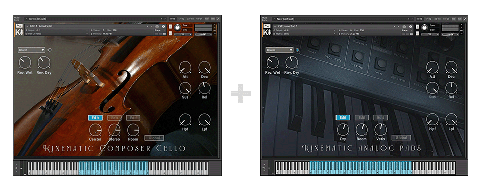 Kinematic composer cello and pads