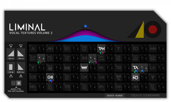 Liminal Vocal textures Volume 2 by Crocus Soundware main GUI
