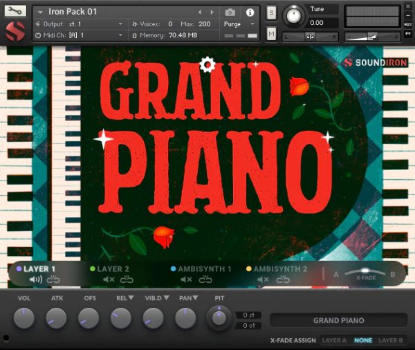 Iron Pack 1 Grand Piano by Soundiron main GUI