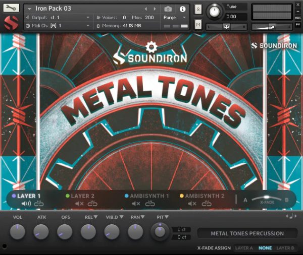 Iron Pack 3 Metal Tones by Soundiron main GUI