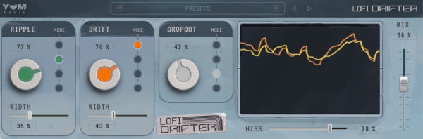 Lofi Drifter by Yum Audio main GUI