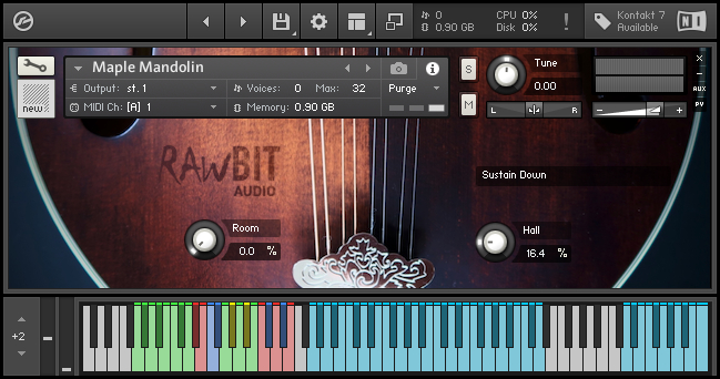 Maple Mandolin by Rawbit Audio main GUI