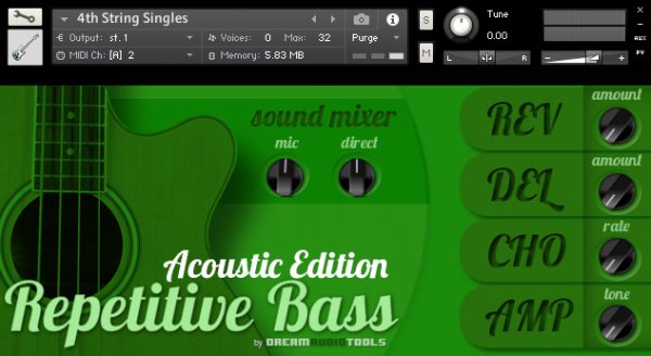 Repetitive Bass Acoustic by Dream Audio Tools main GUI