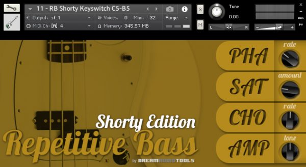Repetitive Bass Shorty Edition by Dream Audio Tools main GUI