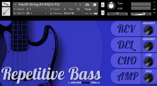 Repetitive Bass by Dream Audio Tools main GUI