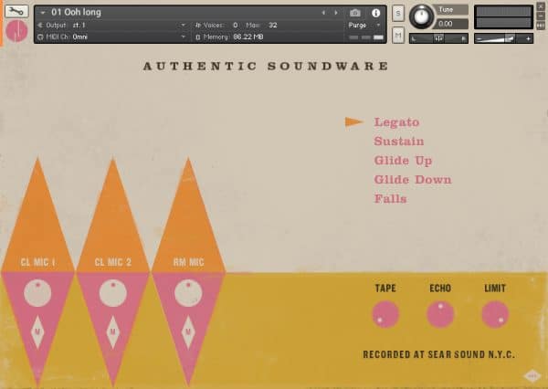Space Age Voices by Authentic Soundware main GUI