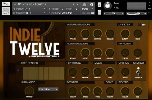 Indie Twelve main GUI