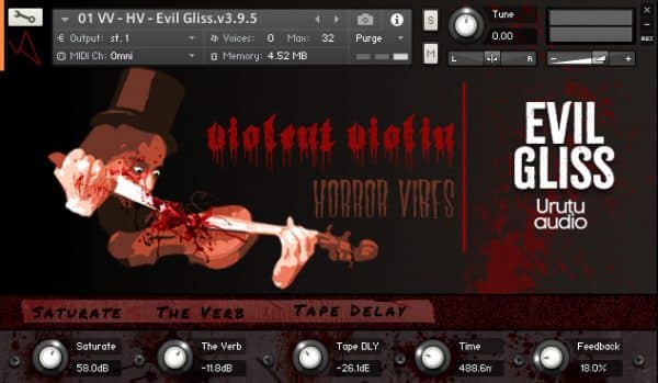 Violent Violin Horror Vibes main GUI