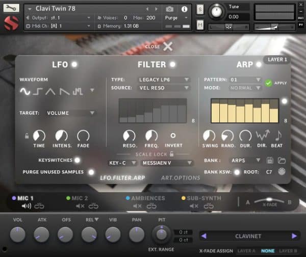 Clavi Twin 78 advanced GUI