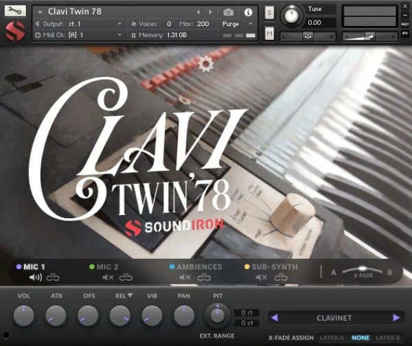 Clavi Twin 78 main GUI