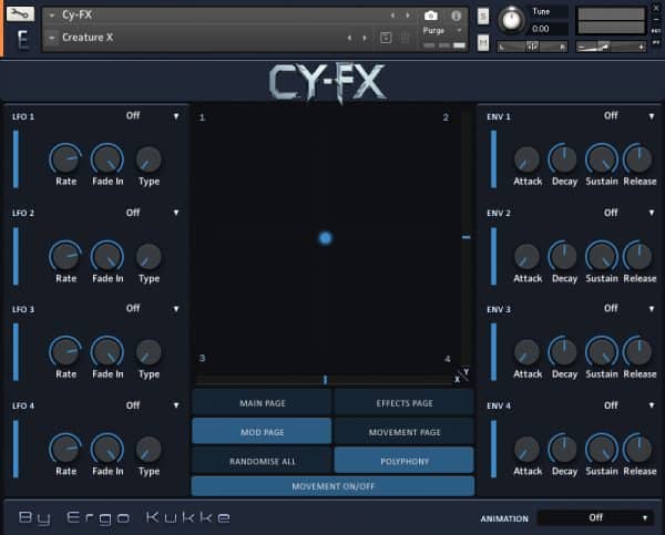 Cy-FX modulation GUI