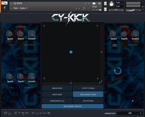 Cy-Kick movement GUI