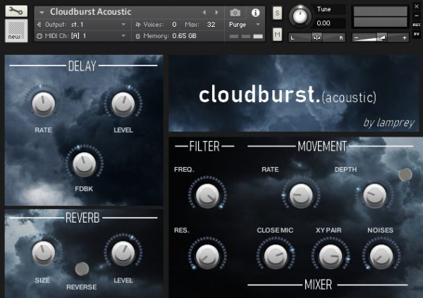 Cloudburst Acoustic main GUI