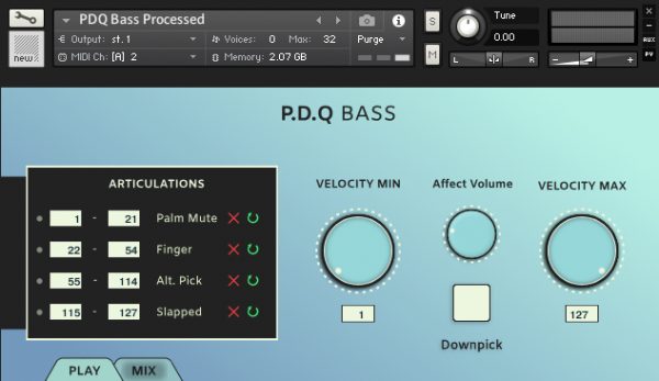 PDQ Bass processed GUI