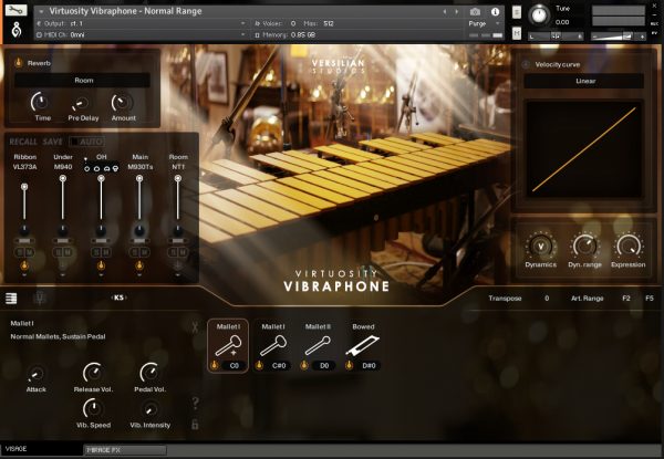 Virtuosity Vibraphone main GUI