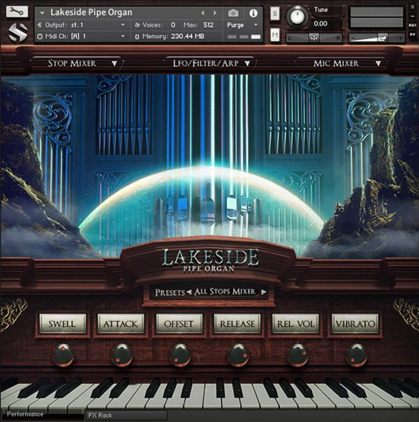 Lakeside Pipe Organ main GUI