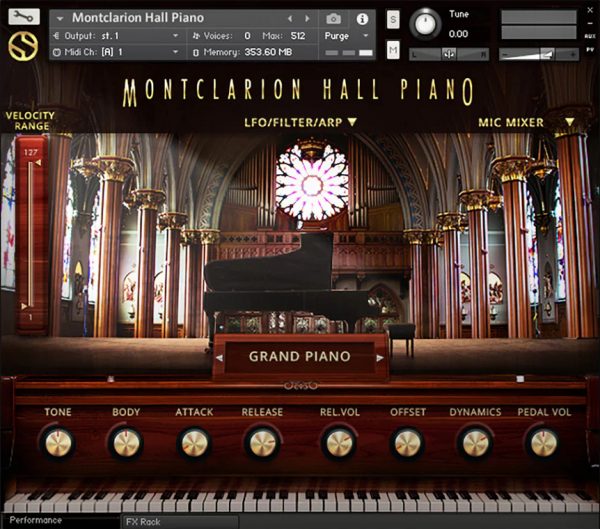 Montclarion Hall Grand Piano main GUI