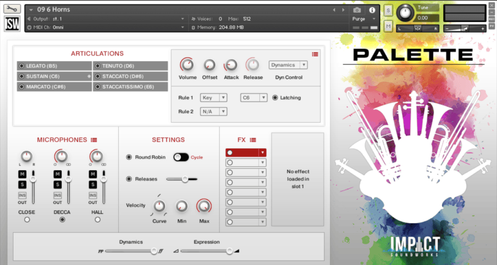 Palette Orchestra Complete melodics GUI