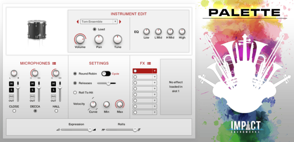 Palette Orchestra Complete percussion GUI