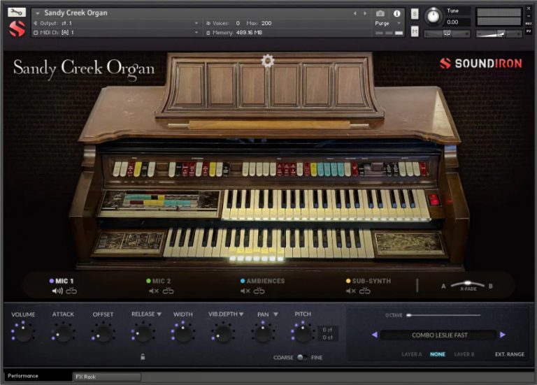 Sandy Creek Organ main GUI