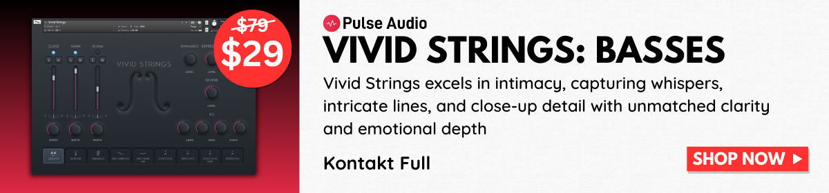 Vivid Strings Basses by Pulse Audio secondary homepage banner