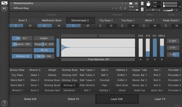 Glockenmaschine layer GUI