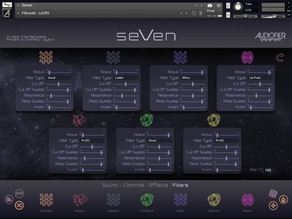 Seven filter GUI