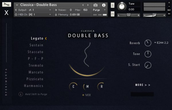 Classica Double Bass GUI 1