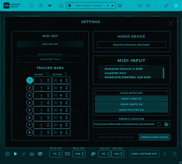 Harmony Bloom Settings GUI