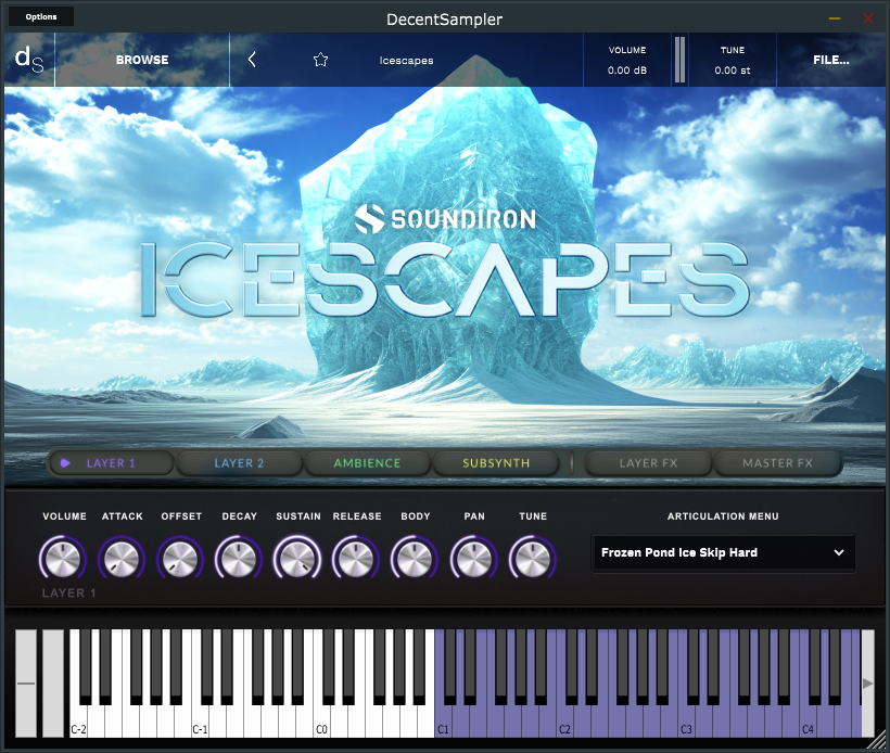 Icescapes Decent Sampler GUI