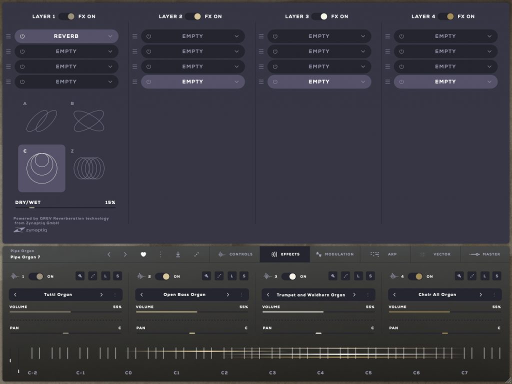 Pipe Organ effects GUI