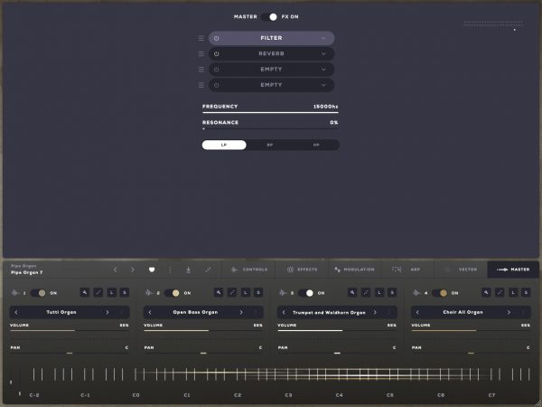 Pipe Organ master GUI