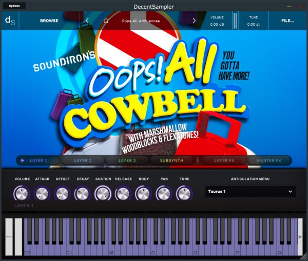 Oops! All Cowbell Decent Sampler GUI