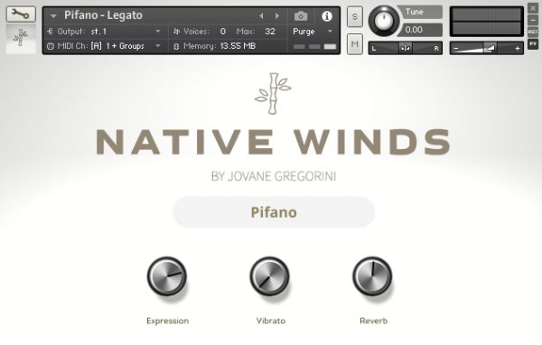 Native Winds Pifano GUI