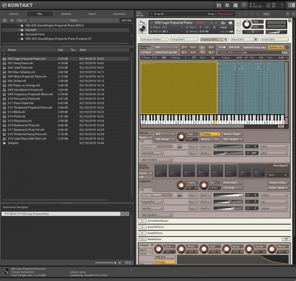 Prepared Piano Kontakt GUI
