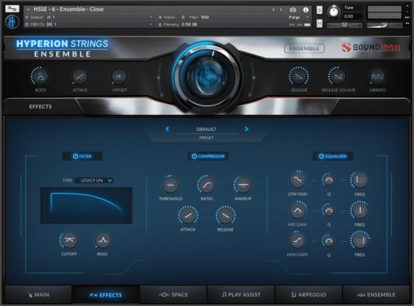 Hyperion Strings Ensemble GUI 3